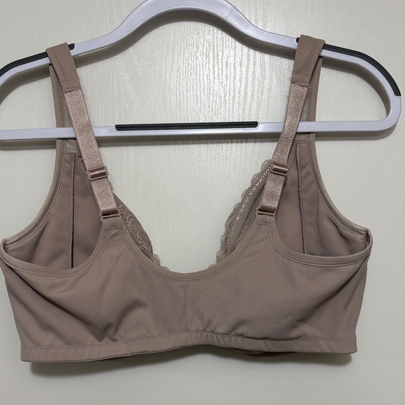 Playtex Front Clasp Lace Trim Full Coverage Underwire Bra 40DDD Nude Beige - Picture 2 of 7